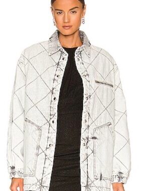 IRO Women's Quilted Oversized Coat in Light Gray
